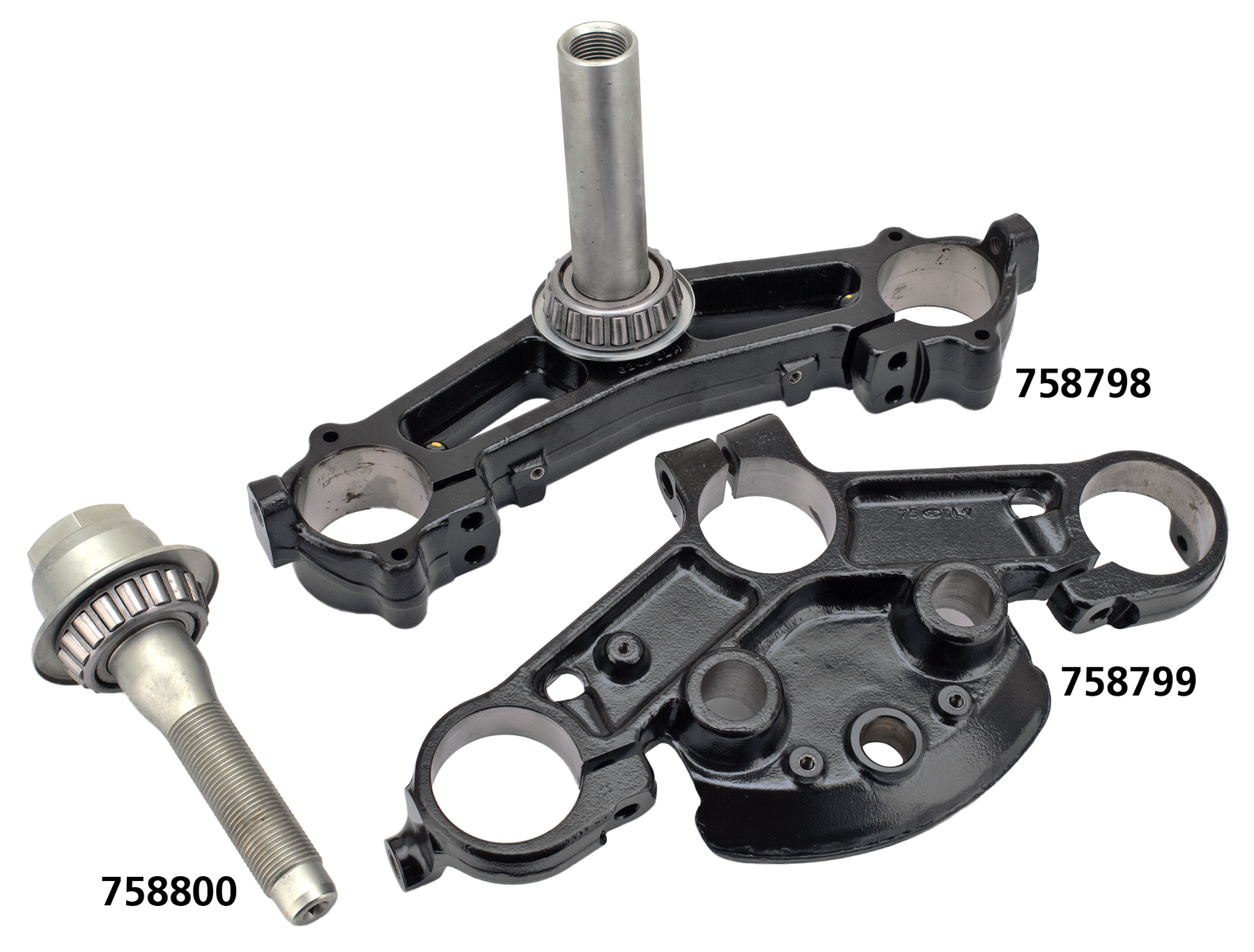 49mm Lower Fork Stem Blk Flh/T14 Up Triple Tree V Twin Mfg Default Title
