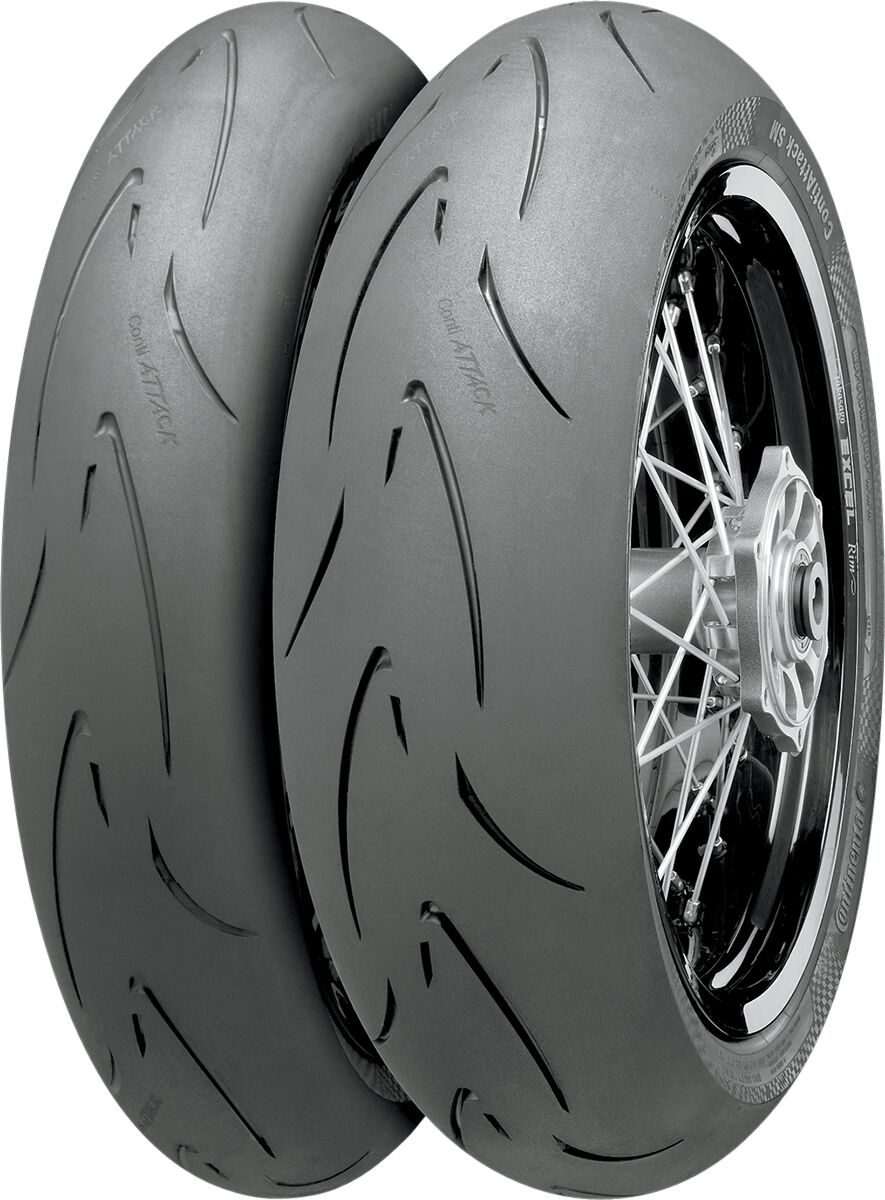 Continental Tire Conti Sport Attack 2 Front 120/70 Zr17 (58 W) Tl Front Tire Continental
