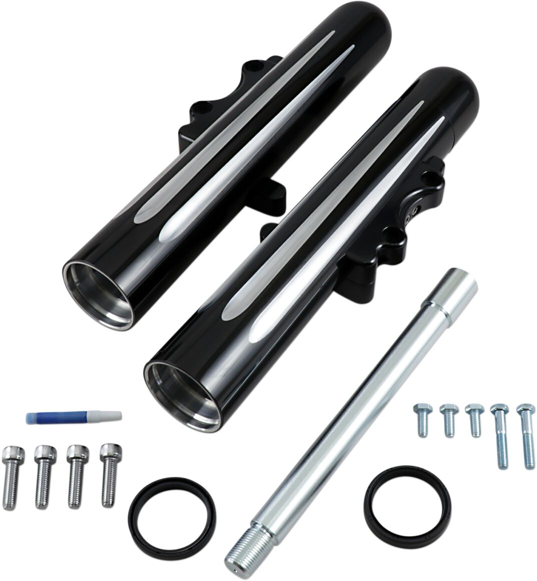 Arlen Ness Deep Cut® "Hot Leg" Fork Legs, Black - 14+ Touring / Dual Disc Fender Rear Arlen Ness