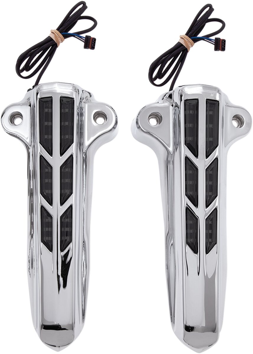 Ciro Fork Lower Leg Covers Lighted Chrome Fork Panels Covers Skins Ciro