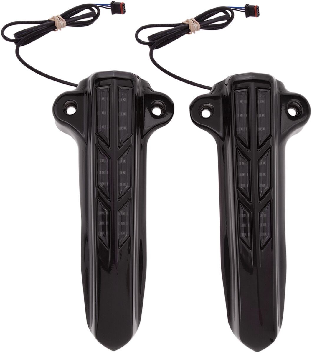 Ciro Fork Lower Leg Covers Lighted Black Fork Panels Covers Skins Ciro