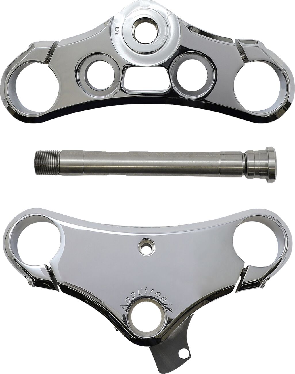 Accutronix Accutronix Triple Tree Elite Smooth 5° Rake 49 Mm Chrome Fork Triple Trees & Kits Accutronix