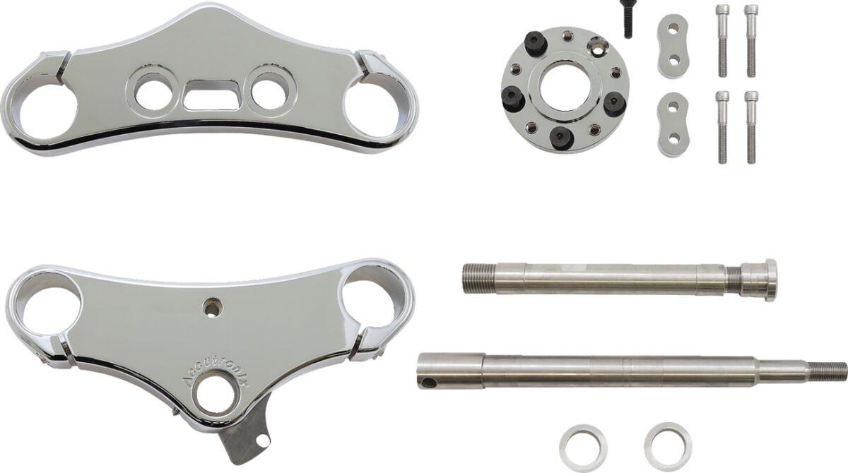 Accutronix Accutronix Triple Tree Elite Conversion Kit 5° Rake 49 Mm Chrome Fork Triple Trees & Kits Accutronix