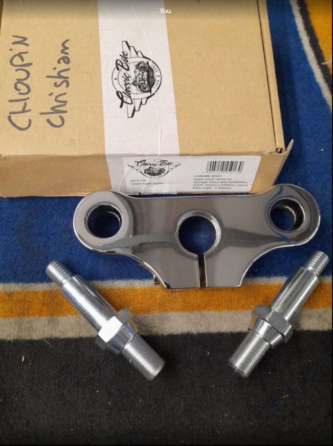 Classic Bike Upper Tee Springer Ch Fork Triple Trees & Kits Classic Bike