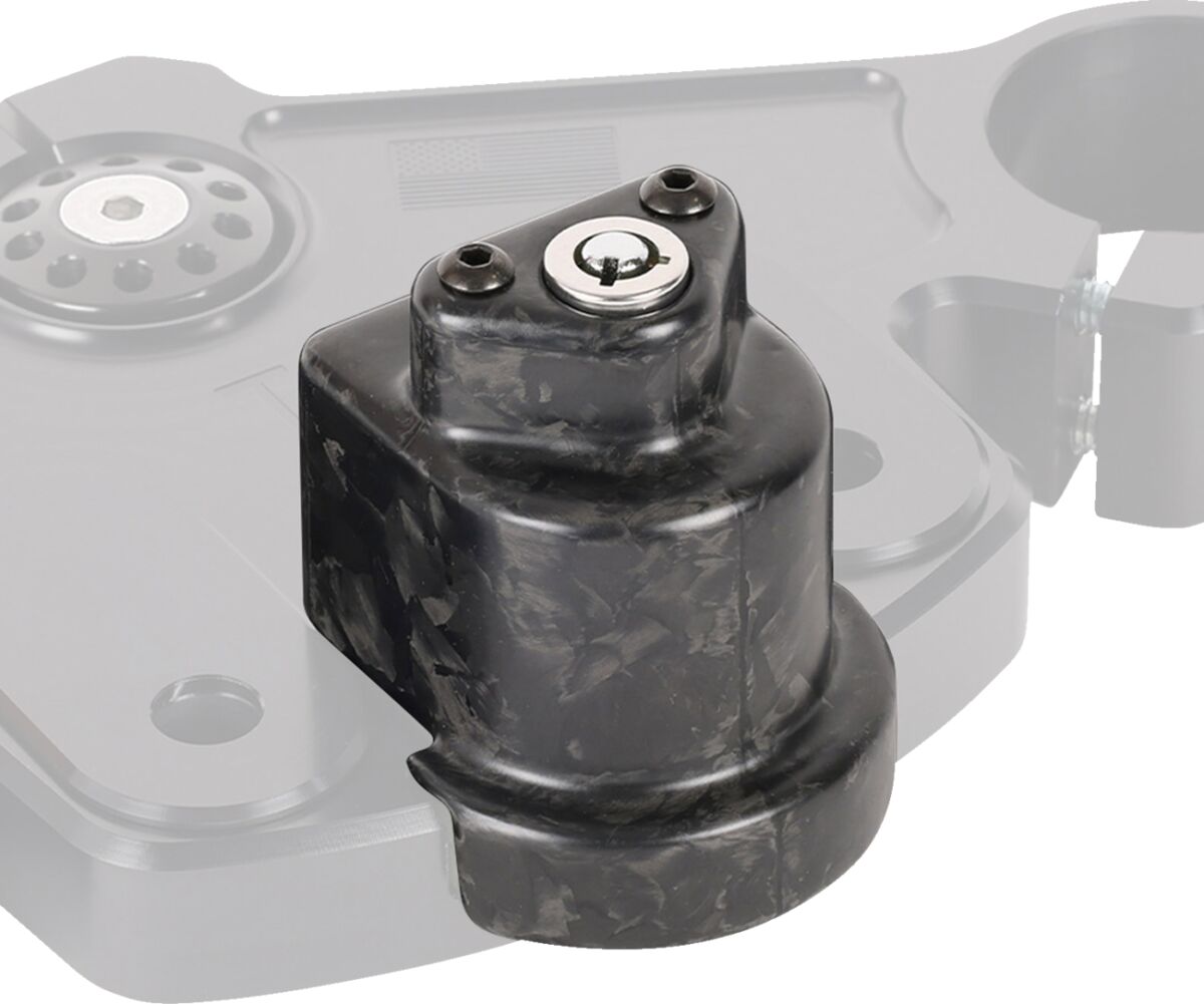 Carbon Fiber OEM Lock Cover, Matte Forged Carbon - 24+ Touring Lock Cover Thrashin Supply Co.