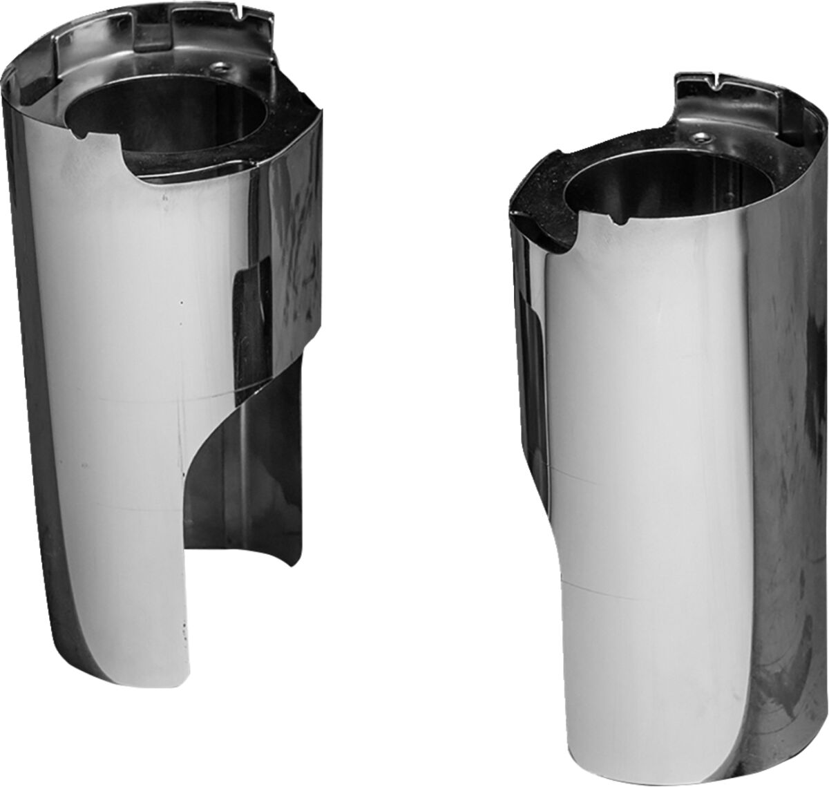 Arlen Ness Smooth Steel Fork Boots For Fat Tire, Chrome - 14+ Touring Fork Tins Slider Arlen Ness