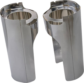 Arlen Ness Smooth Steel Fork Boots For Fat Tire, Chrome - 14+ Touring Fork Tins Slider Arlen Ness