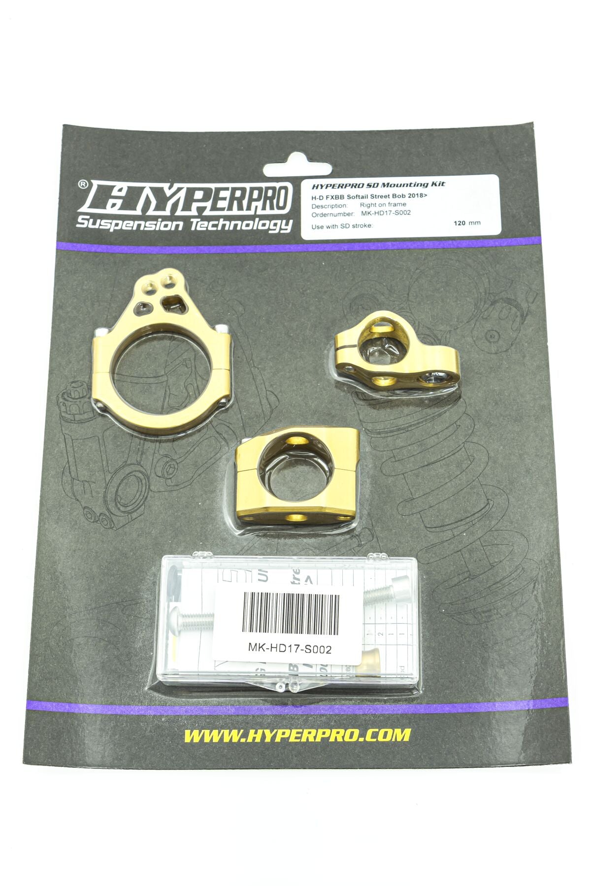 Hyperpro Sd Mount. Kit Gold Hd Fxbb Str Riser Bushing Hyperpro