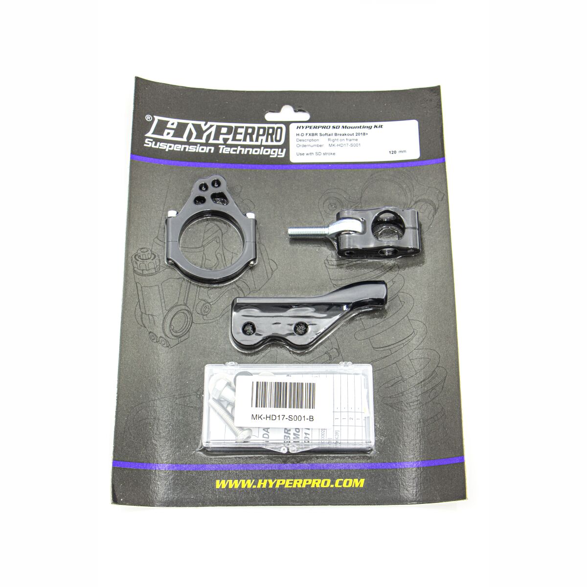 Hyperpro Sd Mount. Kit Black Hd Fxbr So Riser Bushing Hyperpro