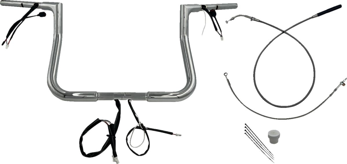 Fat Baggers Inc. Handlebar Kit 11" Flhx/Se 23 24 1.25 Flat Top Chrome Handlebars Fat Baggers Inc.