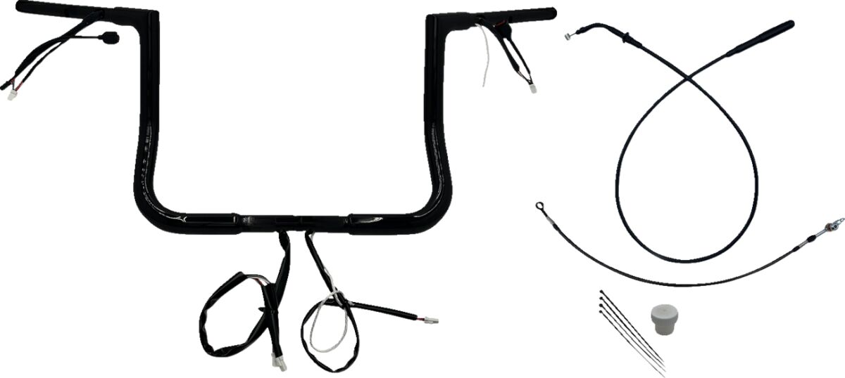 Fat Baggers Inc. Handlebar Kit 12" Flhx/Se 23 24 1.25 Flat Top Black Handlebars Fat Baggers Inc.