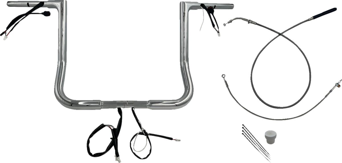 Fat Baggers Inc. Handlebar Kit 14" Flhx/Se 23 24 1.25 Flat Top Chrome Handlebars Fat Baggers Inc.