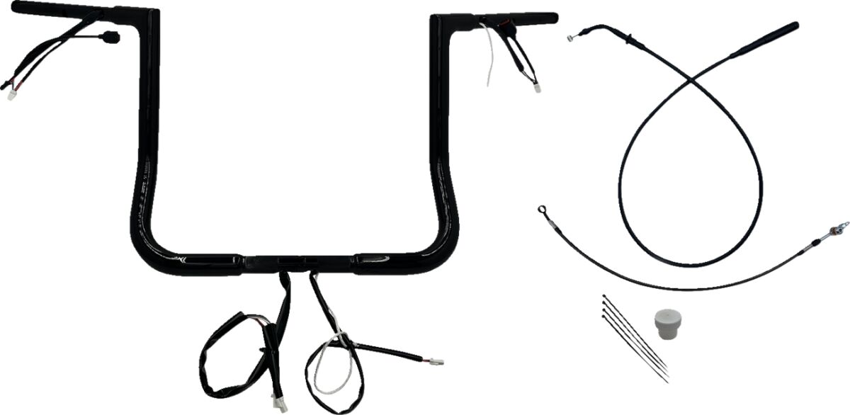 Fat Baggers Inc. Handlebar Kit 14" Flhx/Se 23 24 1.25 Flat Top Black Handlebars Fat Baggers Inc.