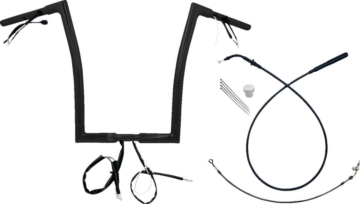 Fat Baggers Inc. Handlebar Kit 16" Fltrx/Se 23 24 1.25 Flat Top Black Handlebars Fat Baggers Inc.