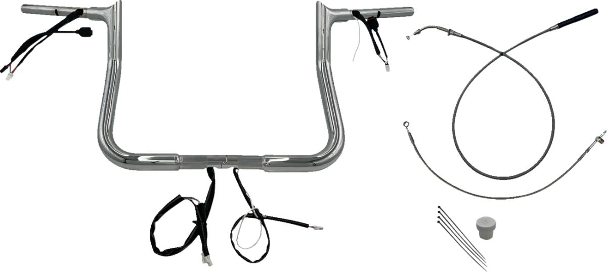 Fat Baggers Inc. Handlebar Kit 11" Flhx/Se 23 24 1.25 Pointed Top Chrome Handlebars Fat Baggers Inc.