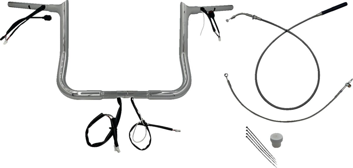 Fat Baggers Inc. Handlebar Kit 12" Flhx/Se 23 24 1.25 Pointed Top Chrome Handlebars Fat Baggers Inc.