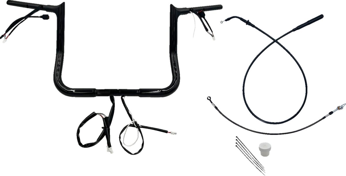 Fat Baggers Inc. Handlebar Kit 12" Flhx/Se 23 24 1.25 Pointed Top Black Handlebars Fat Baggers Inc.