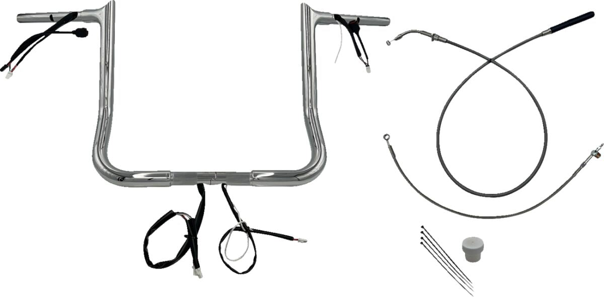 Fat Baggers Inc. Handlebar Kit 14" Flhx/Se 23 24 1.25 Pointed Top Chrome Handlebars Fat Baggers Inc.