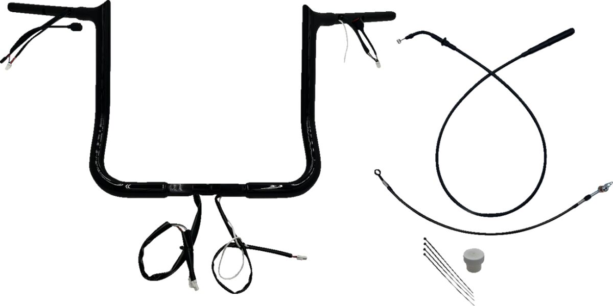 Fat Baggers Inc. Handlebar Kit 14" Flhx/Se 23 24 1.25 Pointed Top Black Handlebars Fat Baggers Inc.
