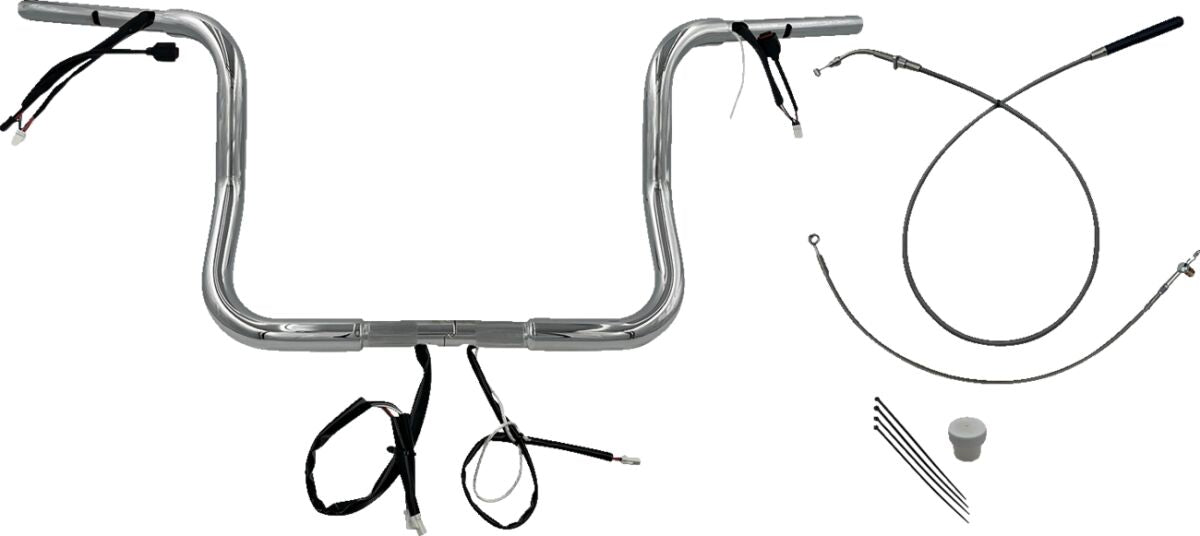 Fat Baggers Inc. Handlebar Kit 12" Flhx/Se 23 24 1.25 Round Top Chrome Handlebars Fat Baggers Inc.