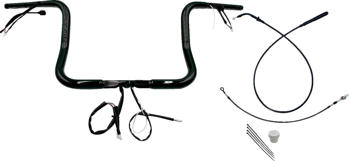 Fat Baggers Inc. Handlebar Kit 12" Flhx/Se 23 24 1.25 Round Top Black Handlebars Fat Baggers Inc.