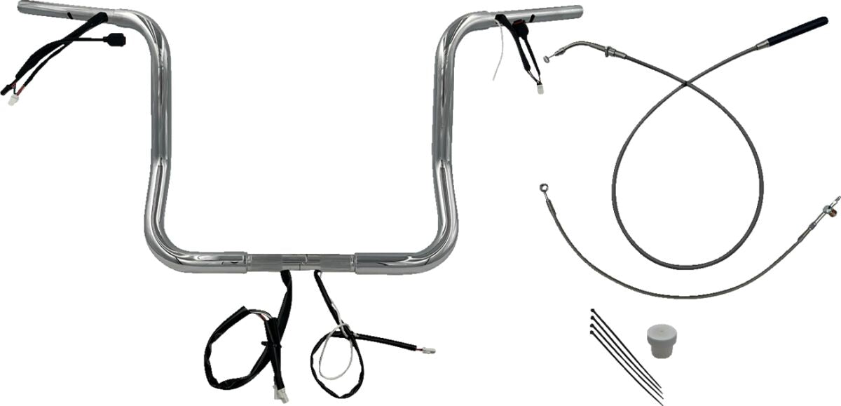 Fat Baggers Inc. Handlebar Kit 14" Flhx/Se 23 24 1.25 Round Top Chrome Handlebars Fat Baggers Inc.