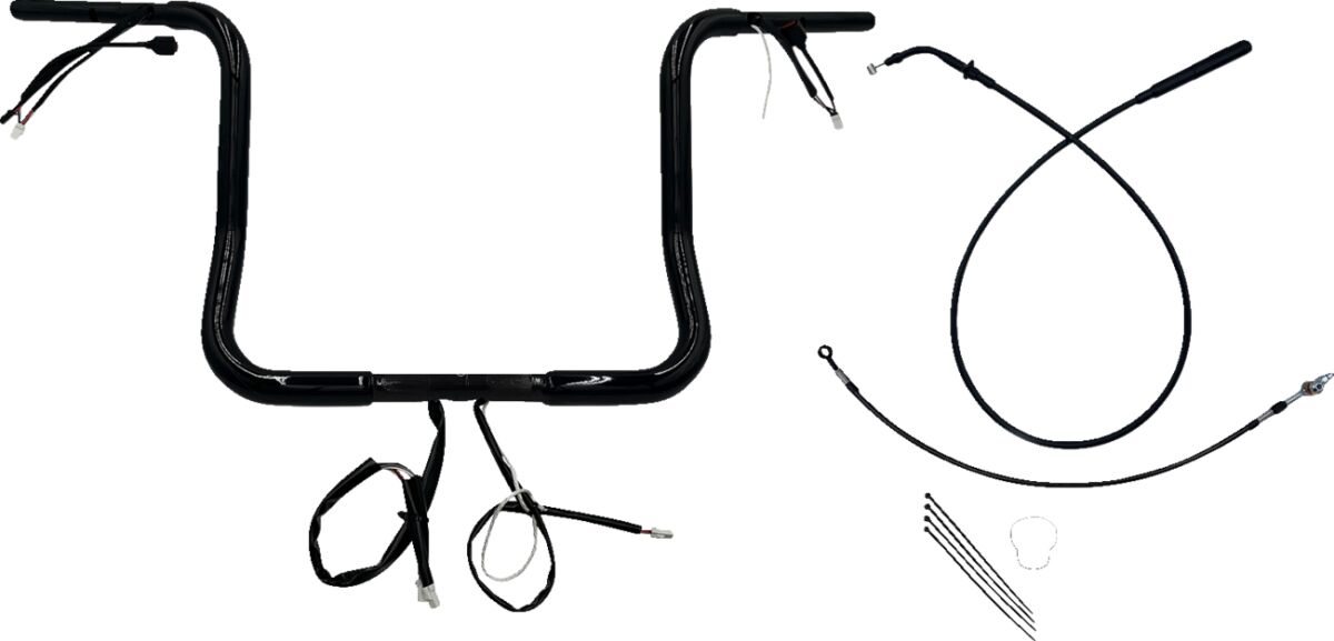 Fat Baggers Inc. Handlebar Kit 14" Flhx/Se 23 24 1.25 Round Top Black Handlebars Fat Baggers Inc.