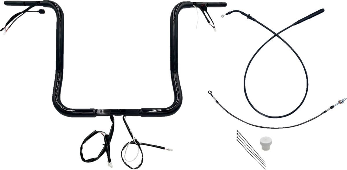 Fat Baggers Inc. Handlebar Kit 16" Flhx/Se 23 24 1.25 Round Top Black Handlebars Fat Baggers Inc.