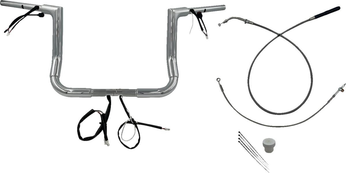 Fat Baggers Inc. Handlebar Kit 12" Flhx/Se 23 24 1.5 Flat Top Chrome Handlebars Fat Baggers Inc.