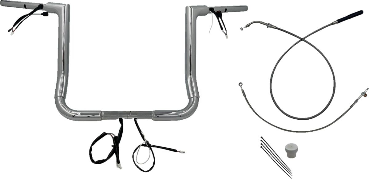 Fat Baggers Inc. Handlebar Kit 14" Flhx/Se 23 24 1.5 Flat Top Chrome Handlebars Fat Baggers Inc.