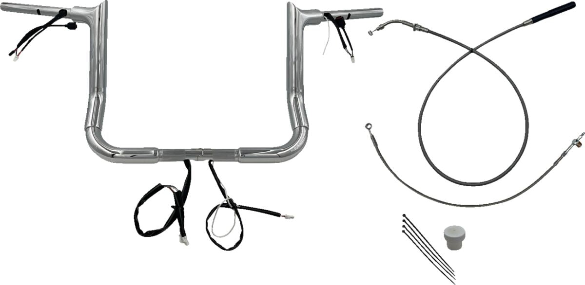 Fat Baggers Inc. Handlebar Kit 12" Flhx/Se 23 24 1.5 Pointed Top Chrome Handlebars Fat Baggers Inc.