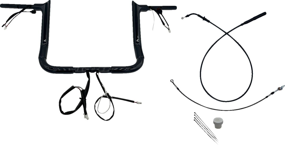 Fat Baggers Inc. Handlebar Kit 12" Flhx/Se 23 24 1.5 Pointed Top Black Handlebars Fat Baggers Inc.