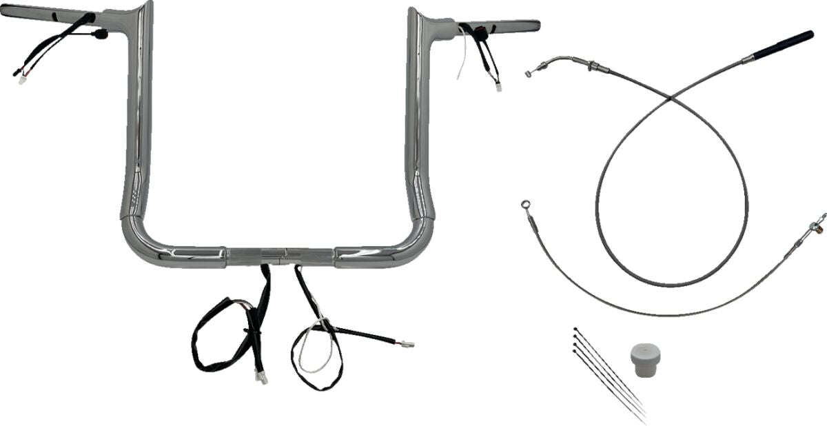 Fat Baggers Inc. Handlebar Kit 14" Flhx/Se 23 24 1.5 Pointed Top Chrome Handlebars Fat Baggers Inc.