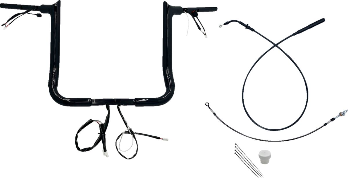 Fat Baggers Inc. Handlebar Kit 14" Flhx/Se 23 24 1.5 Pointed Top Black Handlebars Fat Baggers Inc.