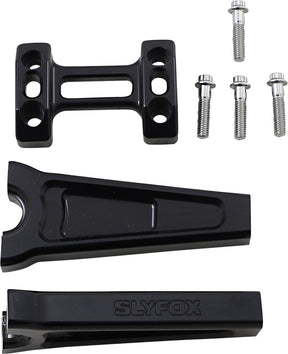 6" Straight Riser With 1″ Clamping Area, Black Risers Slyfox