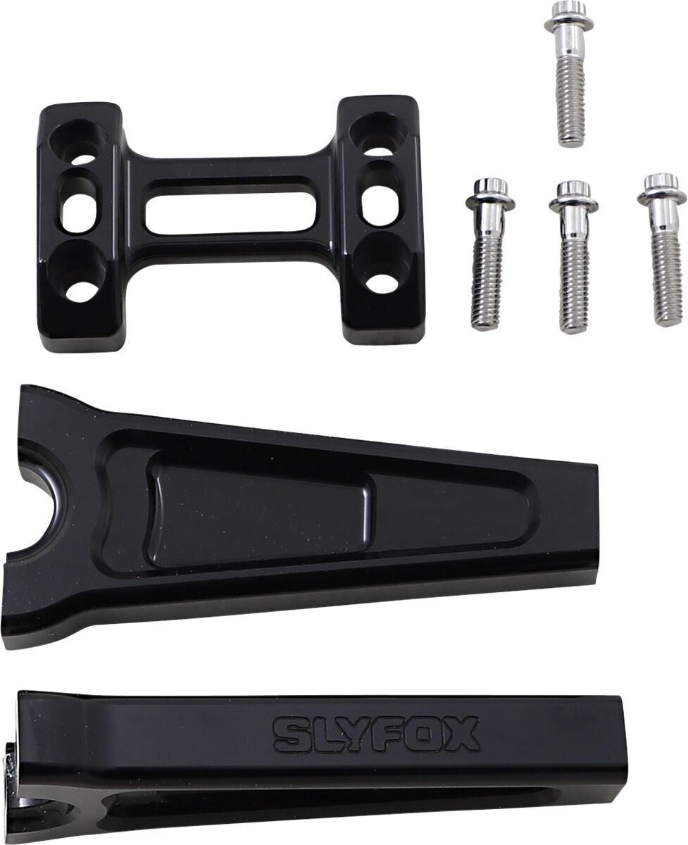6" Straight Riser With 1″ Clamping Area, Black Risers Slyfox