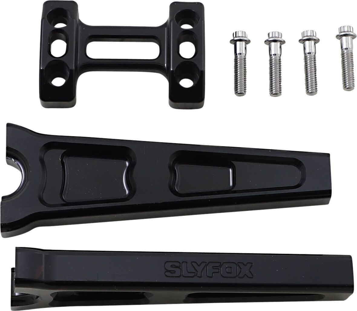 8" Straight Riser With 1″ Clamping Area, Black Risers Slyfox