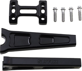 8" Straight Riser With 1″ Clamping Area, Black Risers Slyfox