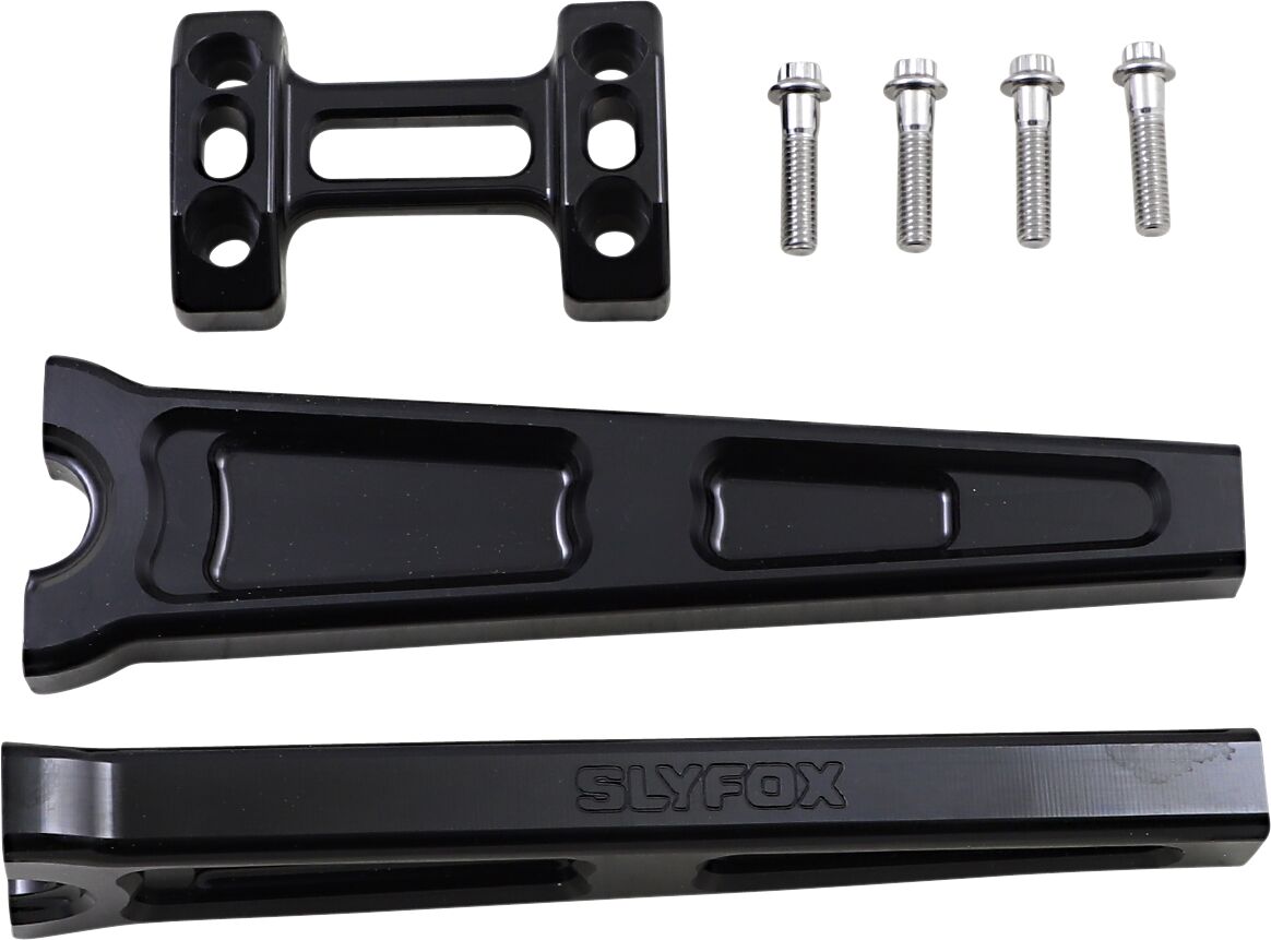 10" Straight Riser With 1″ Clamping Area, Black Risers Slyfox