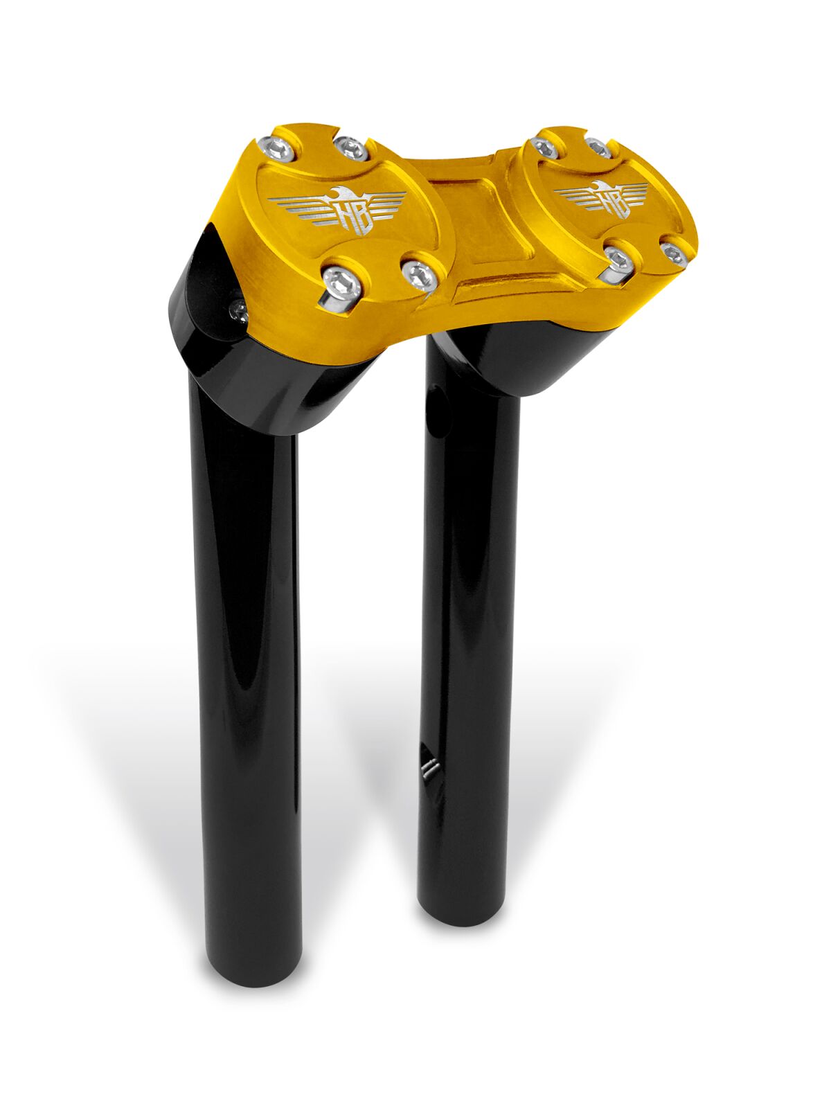8" Clubstyle PullBack Riser With 1" Clamping Area, Black & Gold Risers Heinz Bikes