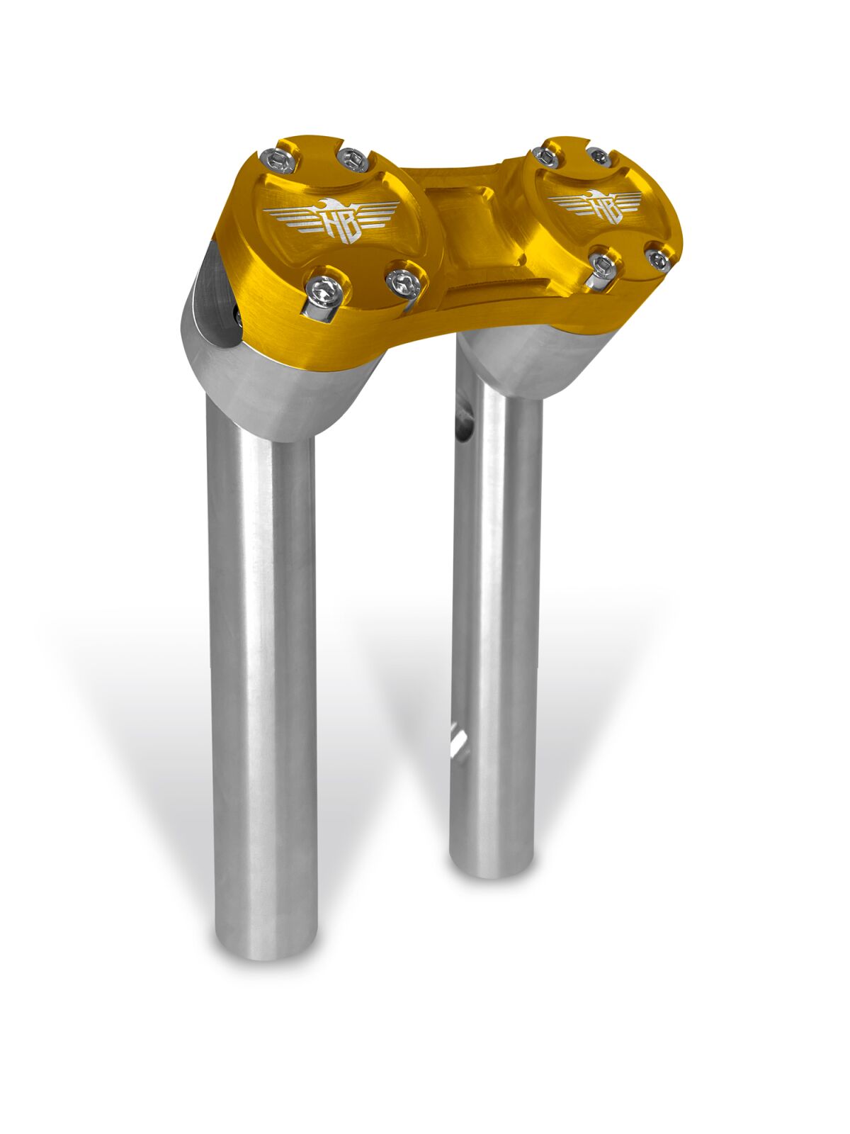 8" Clubstyle PullBack Riser With 1" Clamping Area, Silver & Gold Risers Heinz Bikes
