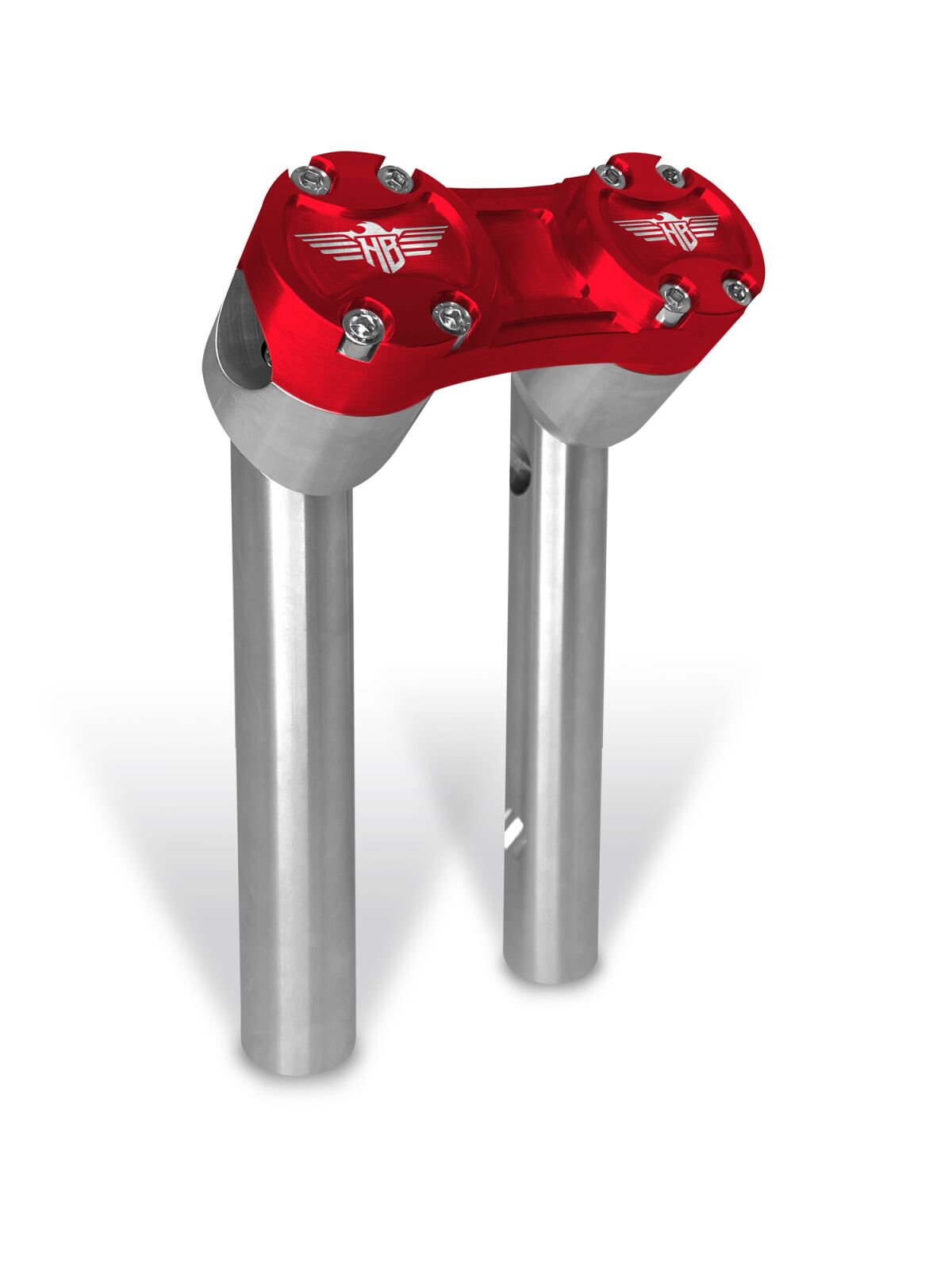 8" Clubstyle PullBack Riser With 1" Clamping Area, Silver & Red Risers Heinz Bikes