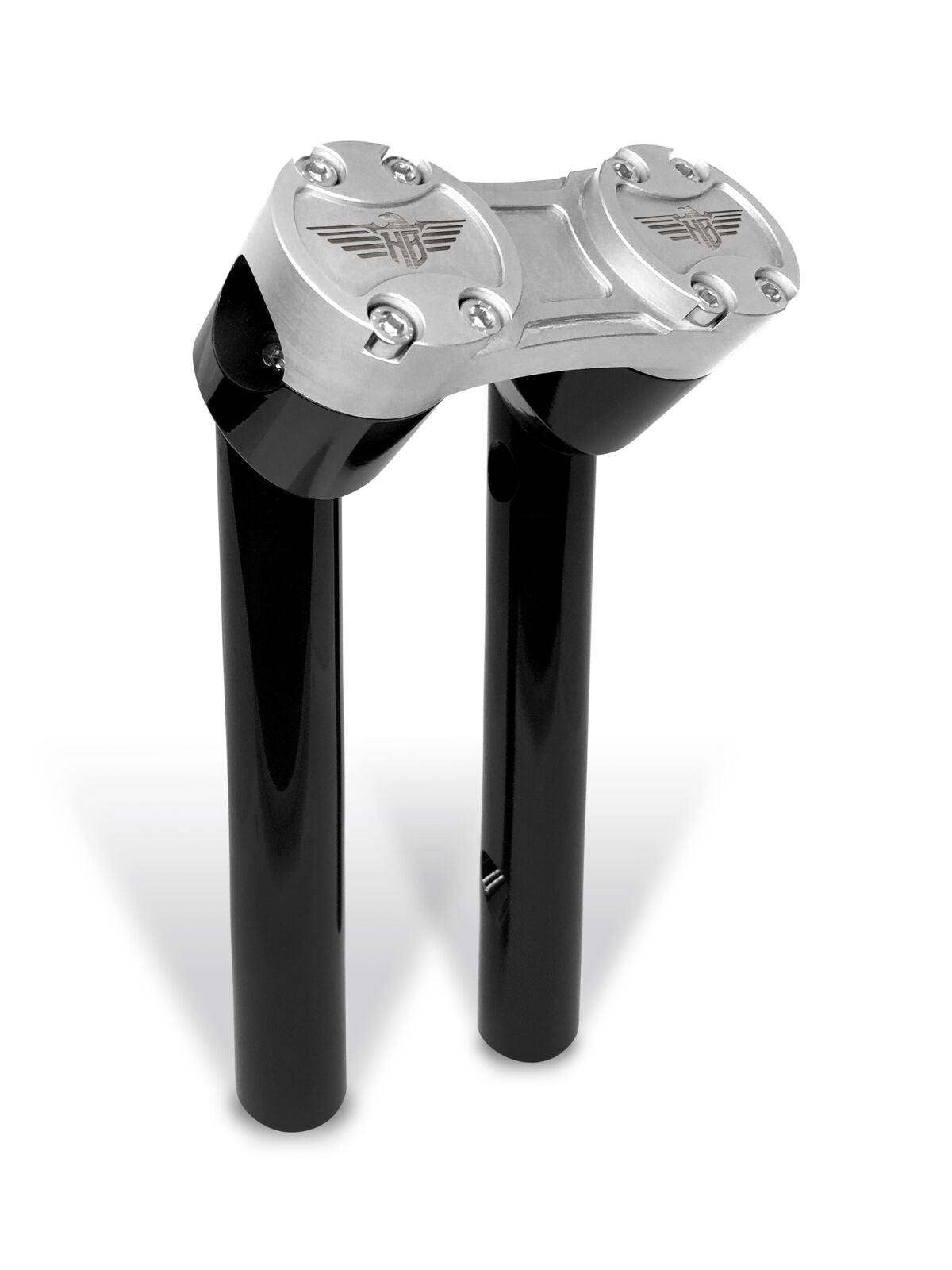 8" Clubstyle PullBack Riser With 1 1/4" Clamping Area, Black & Silver Risers Heinz Bikes