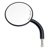 Single Utility Mirror Round Short Arm CE Perch Mount, Black Riser Bushing Biltwell