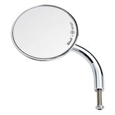 Single Utility Mirror Round Short Arm CE Perch Mount, Chrome Riser Bushing Biltwell
