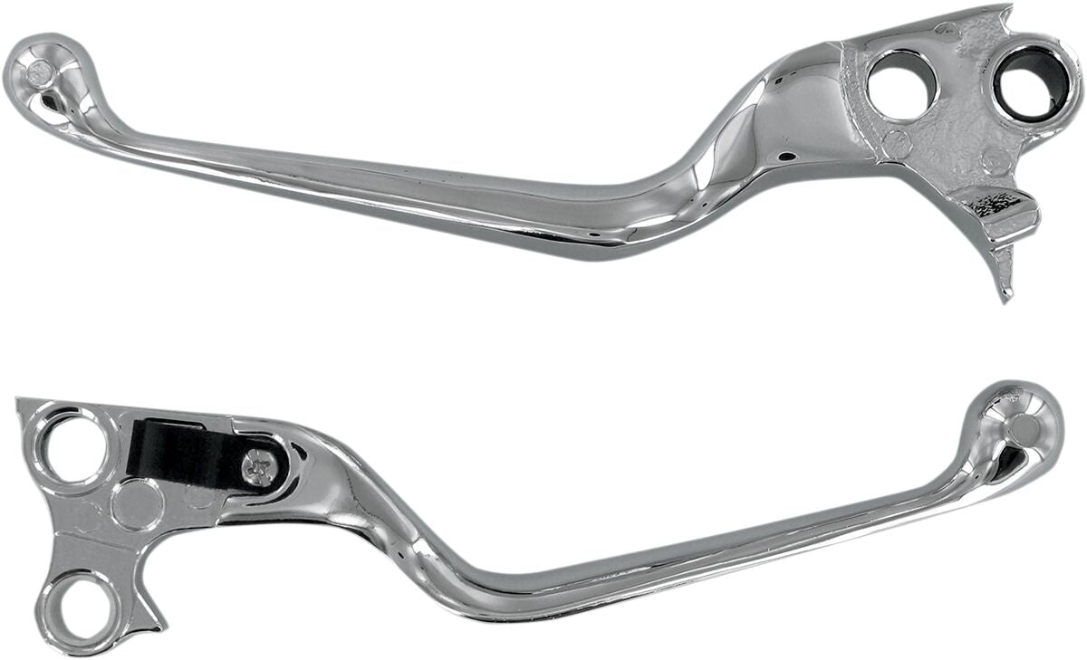 Drag Specialties Lever Set Wide Blade Chrome Brake & Clutch Custom Control Drag Specialties