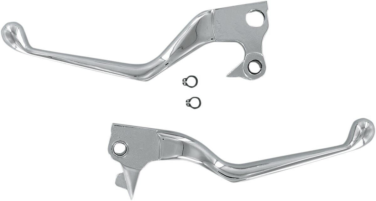Drag Specialties Lever Set Wide Blade Chrome Brake & Clutch Custom Control Drag Specialties