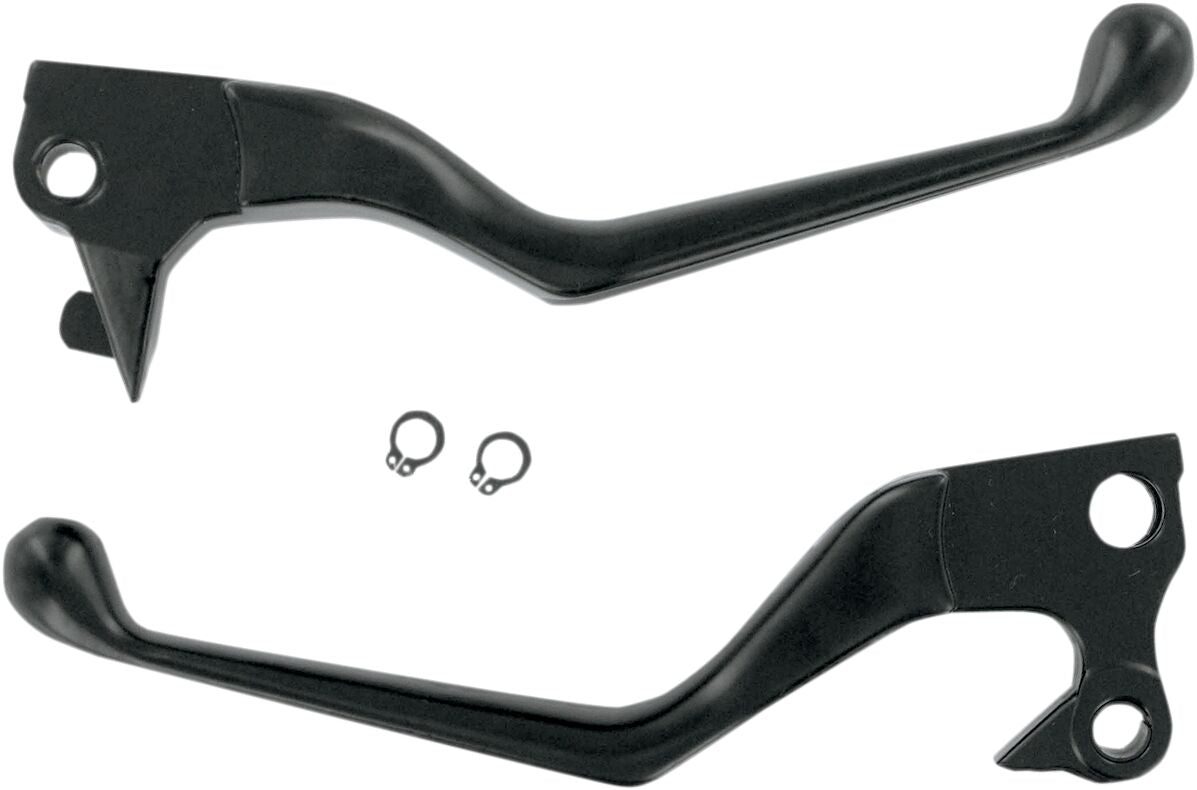 Drag Specialties Lever Set Wide Blade Black Brake & Clutch Custom Control Drag Specialties