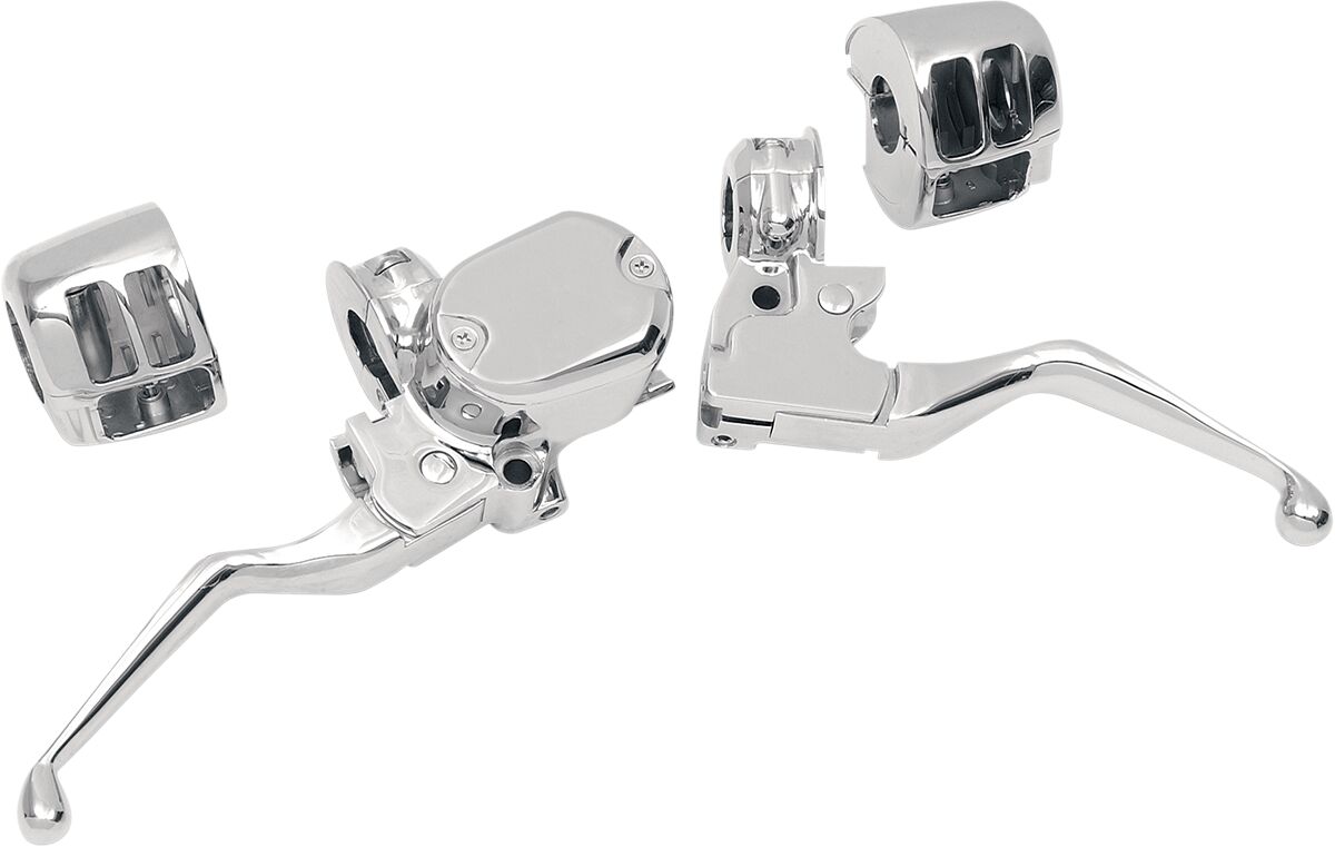 Drag Specialties Handlebar Control Kit W/ 1/2" Brake Master Cylinder Chrome Brake & Clutch Custom Control Drag Specialties