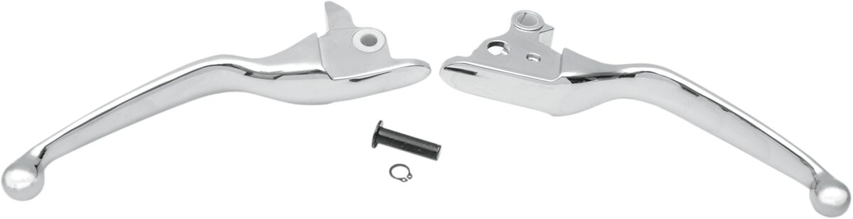 Drag Specialties Lever Set Wide Blade Chrome Brake & Clutch Custom Control Drag Specialties